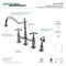 Kingston Brass KS1271TXBS French Country Bridge Kitchen Faucet W/ Brass Sprayer, Chrm KS1271TXBS - alternate 2